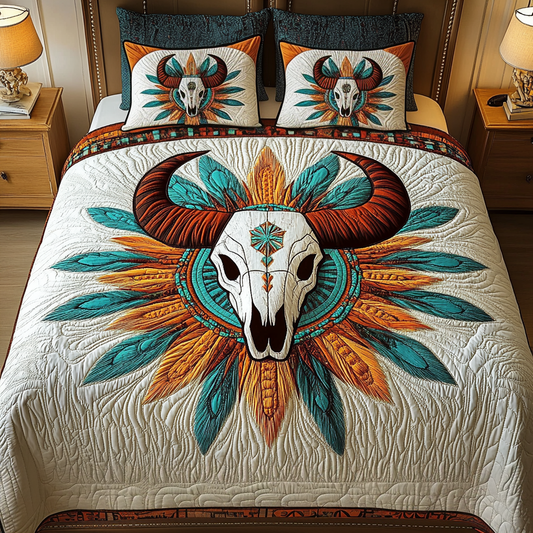 Tribal Flame 3-Piece Quilted Bedding Set NCU0VH1982