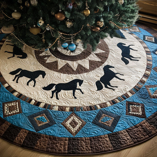 Tribal Gallop Christmas Quilted Tree Skirt NCU0PT9983
