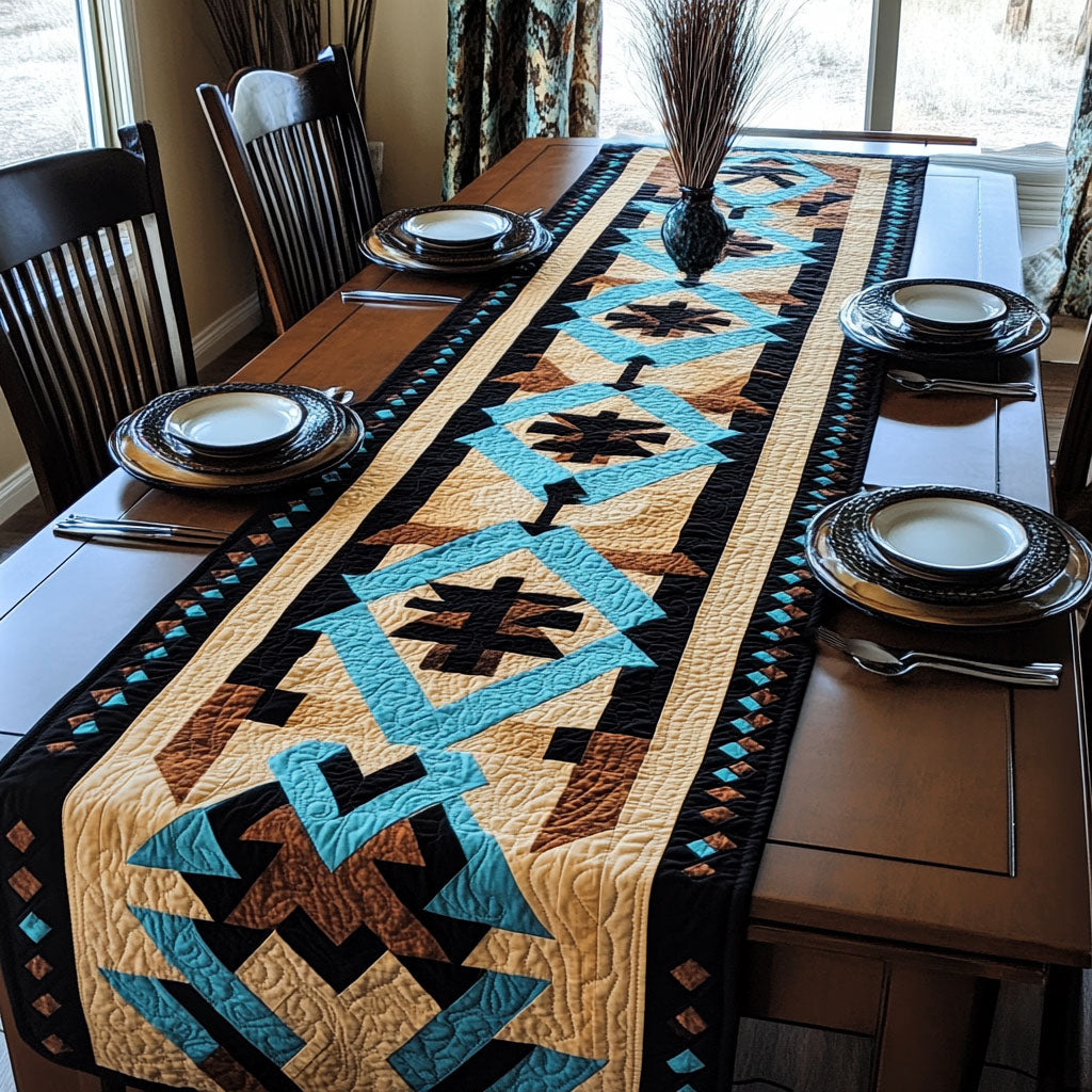 Tribal Geometrics Quilted Table Runner NCU0PT3880