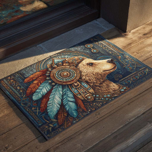Tribal Guardian Bear Doormat NCU0XD1239