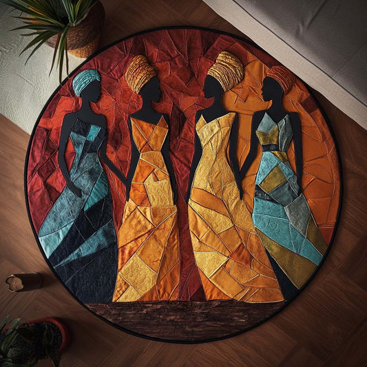 Tribal Harmony Quilted Round Mat NCU0NT8241