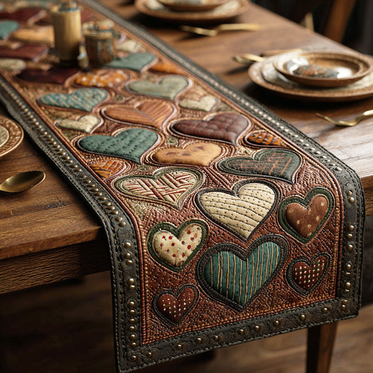 Tribal Hearts Quilted Table Runner NCU0TD2245