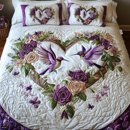 Hummingbird 3-Piece Quilted Bedding Set NCU0VT168