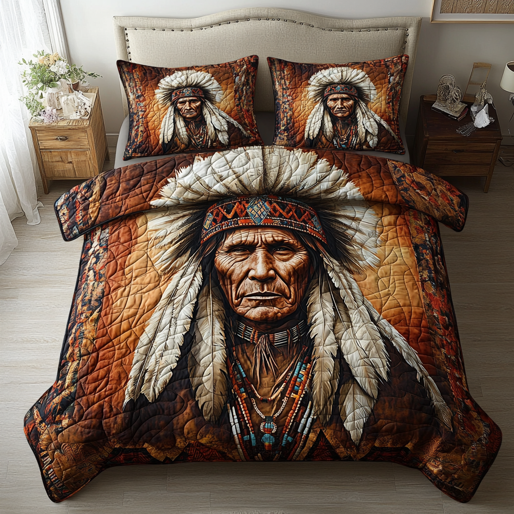 Tribal Honor Collection 3-Piece Quilted Bedding Set NCU0DV4278