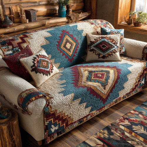 Tribal Horizon Quilted Sofa Cover NCU0TV862
