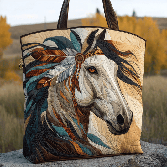 Tribal Horse Power Quilted Tote Bag NCU0TH2875