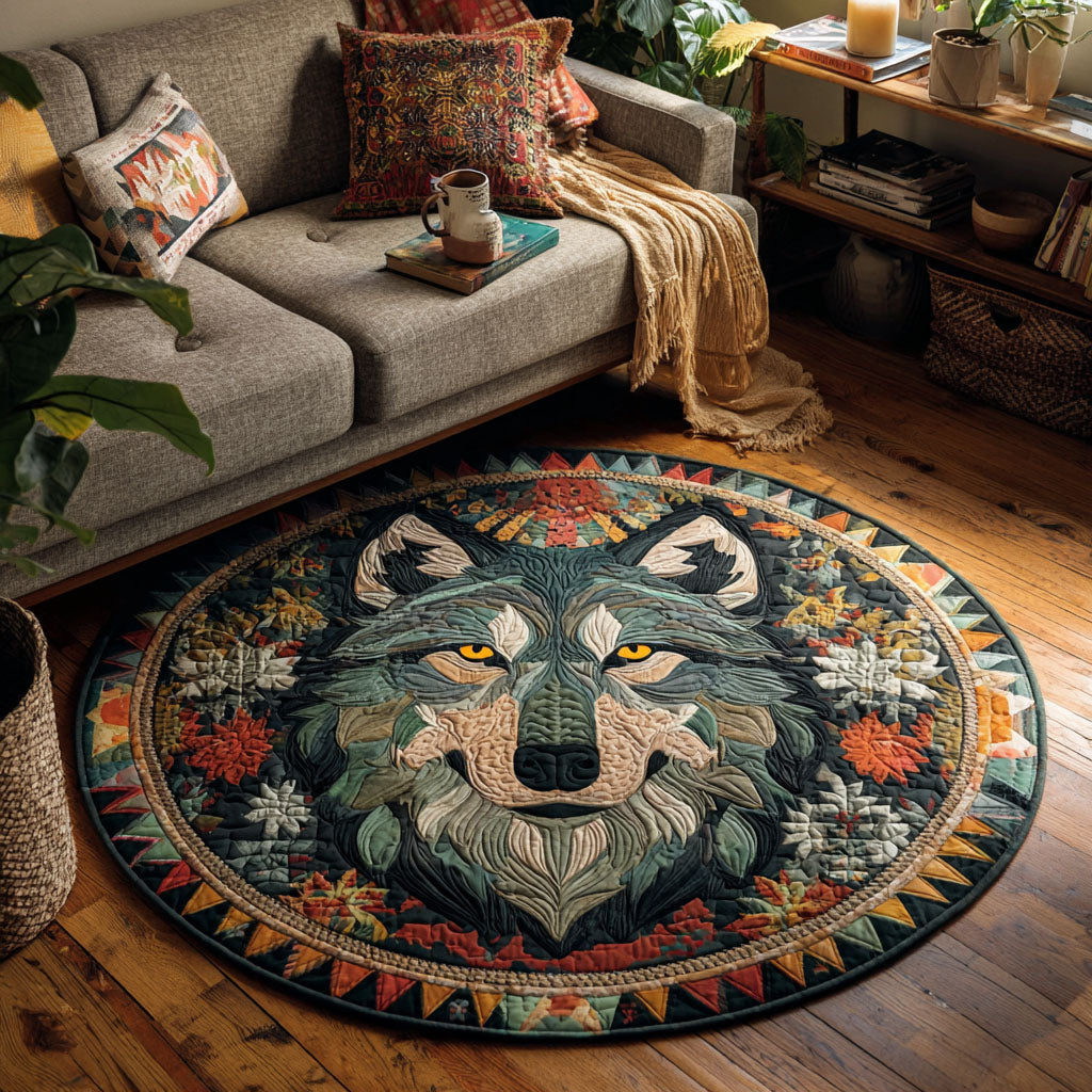 Tribal Howl Quilted Round Mat NCU0TV062