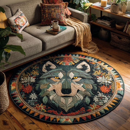 Tribal Howl Quilted Round Mat NCU0TV062