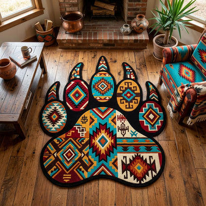 Tribal Paw Custom Shape Area Rug NCU0TD2623
