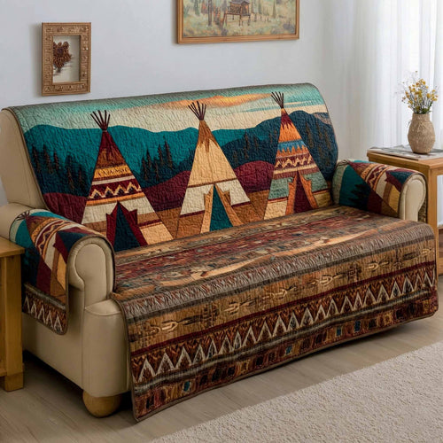 Tribal Peaks Quilted Sofa Cover NCU0XD2420