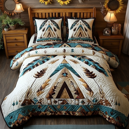 Tribal Spirit 3-Piece Quilted Bedding Set NCU0VL1728