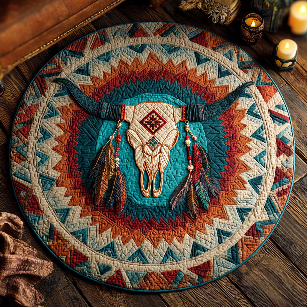 Tribal Spirit Quilted Round Mat NCU0TV050