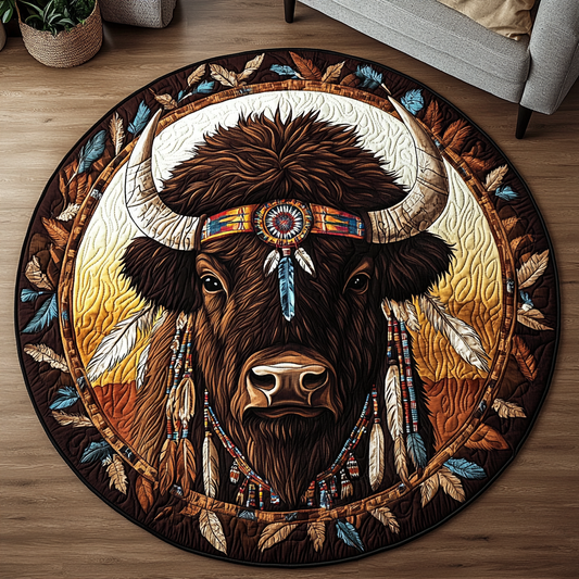 Tribal Strength Quilted Round Mat NCU0VH3732