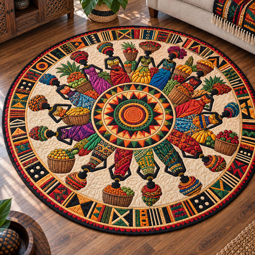 Tribal Sun Quilted Round Mat NCU0PT12075