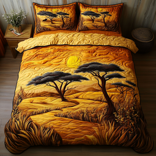 Tribal Sunset 3-Piece Quilted Bedding Set NCU0VH5639