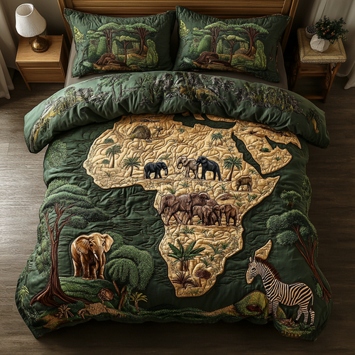 Tribal Tracks 3-Piece Quilted Bedding Set NCU0VH5558