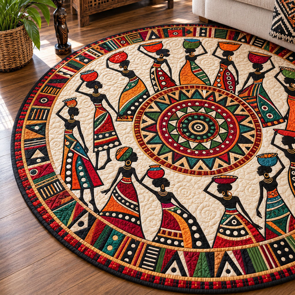 Tribal Treasures Quilted Round Mat NCU0PT12076