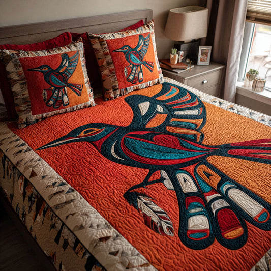 Tribal Wings 3-Piece Quilted Bedding Set NCU0TV116