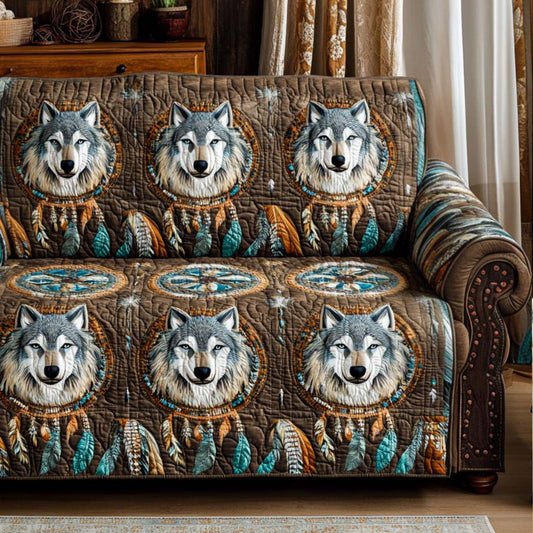 Tribal Wolf Quilted Sofa Cover NCU0NT10652