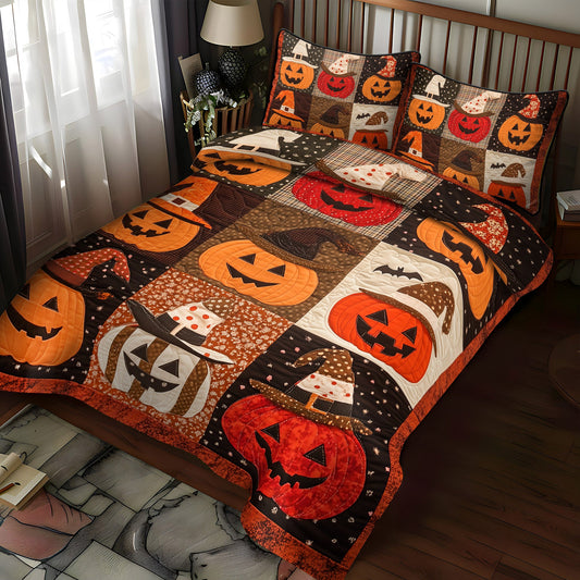Trick Or Treat Tapestry 3-Piece Quilted Bedding Set NCU0DV951