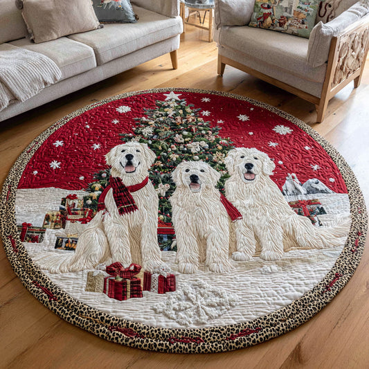 Trio Great Pyrenees Quilted Round Mat NCU0HH320
