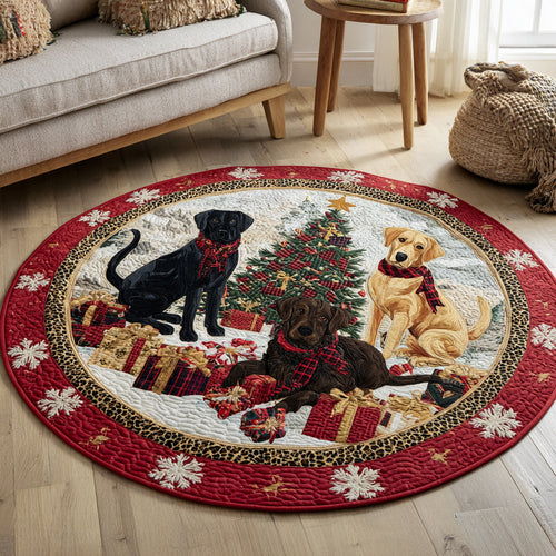 Trio Labrador Retriever Quilted Round Mat NCU0HH325