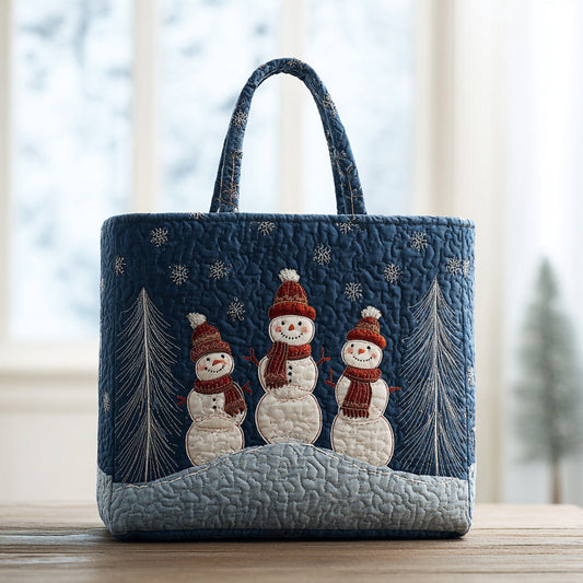 Trio Snowman Quilted Tote Bag NCU0HH310