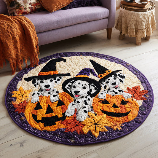 Triple Dalmatian Treat Quilted Round Mat NCU0HH556