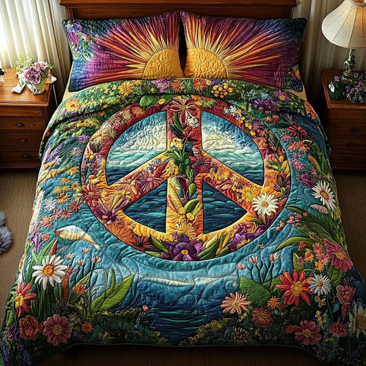 Trippy Harmony 3-Piece Quilted Bedding Set NCU0PT3967