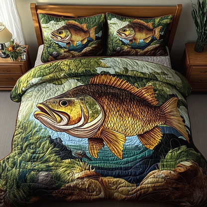 Trophy Catch 3-Piece Quilted Bedding Set NCU0DV3812