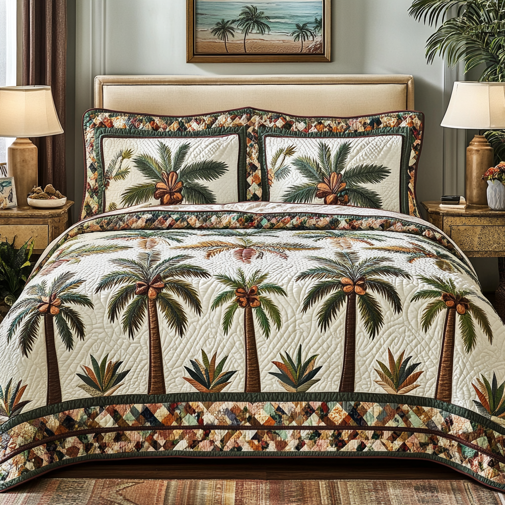 Tropic Touch 3-Piece Quilted Bedding Set NCU0VH4885