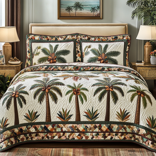 Tropic Touch 3-Piece Quilted Bedding Set NCU0VH4885