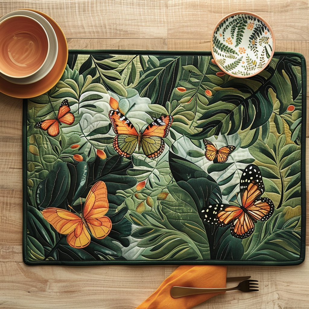 Tropical Butterflies Quilted Place Mat NCU0TH023