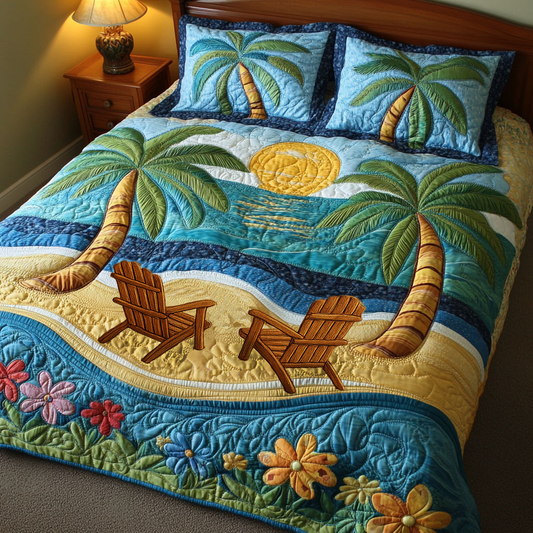 Tropical Dream 3-Piece Quilted Bedding Set NCU0NT8316