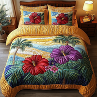 Tropical Hibiscus Bliss Quilted Bedding Set NCU0DV4450
