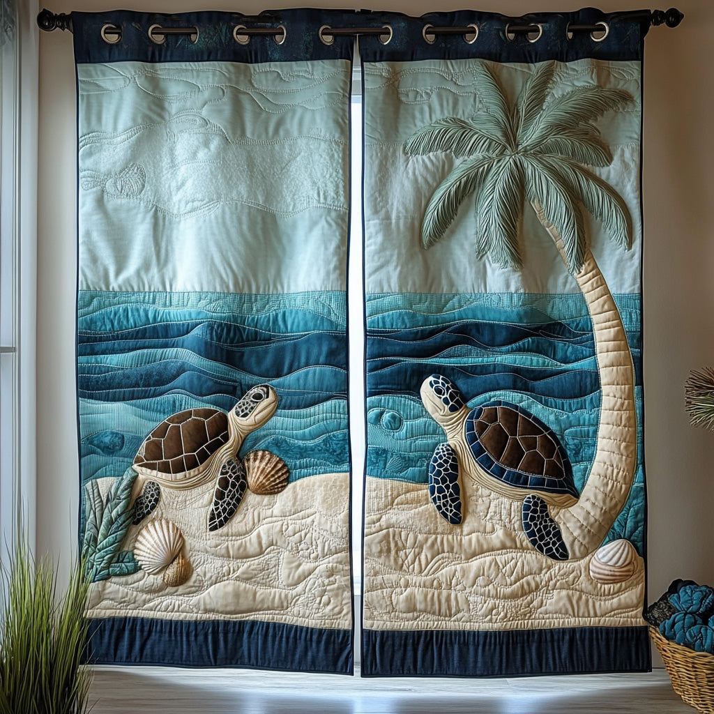 Tropical Shell Quilted Curtains NCU0NT10983