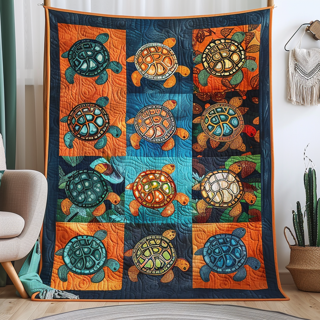 Tropical Turtle Dream Quilted Blanket NCU0DV008