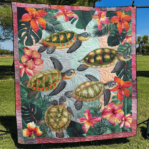 Tropical Turtle Quilted Blanket NCU0TL589