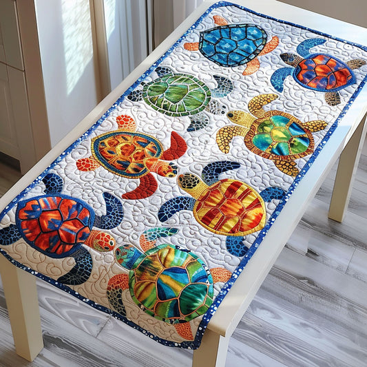 Tropical Turtle Tide Quilted Table Runner NCU0TL311