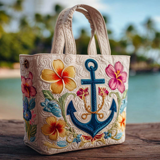 Tropical Anchor Quilted Tote Bag NCU0NT9256
