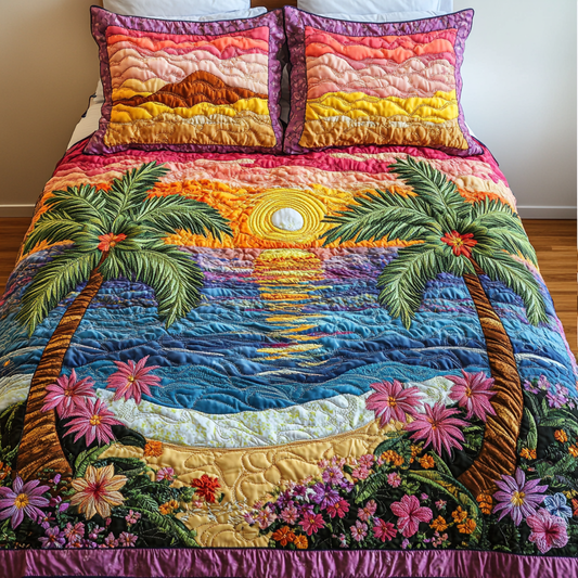 Tropical Bliss 3-Piece Quilted Bedding Set NCU0DK5861