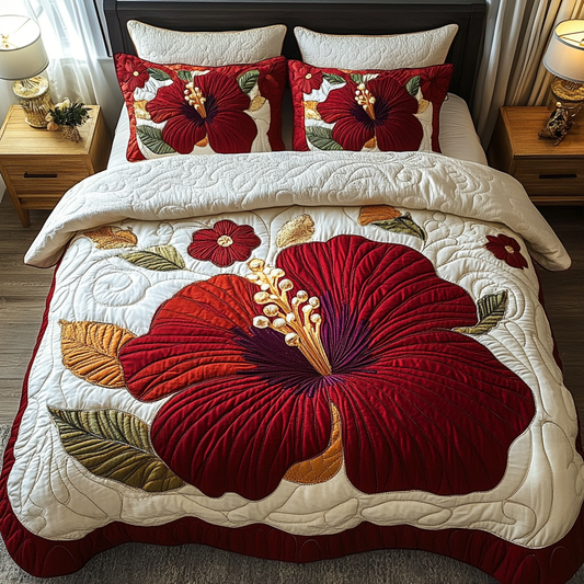 Tropical Bloom 3-Piece Quilted Bedding Set NCU0DV5199
