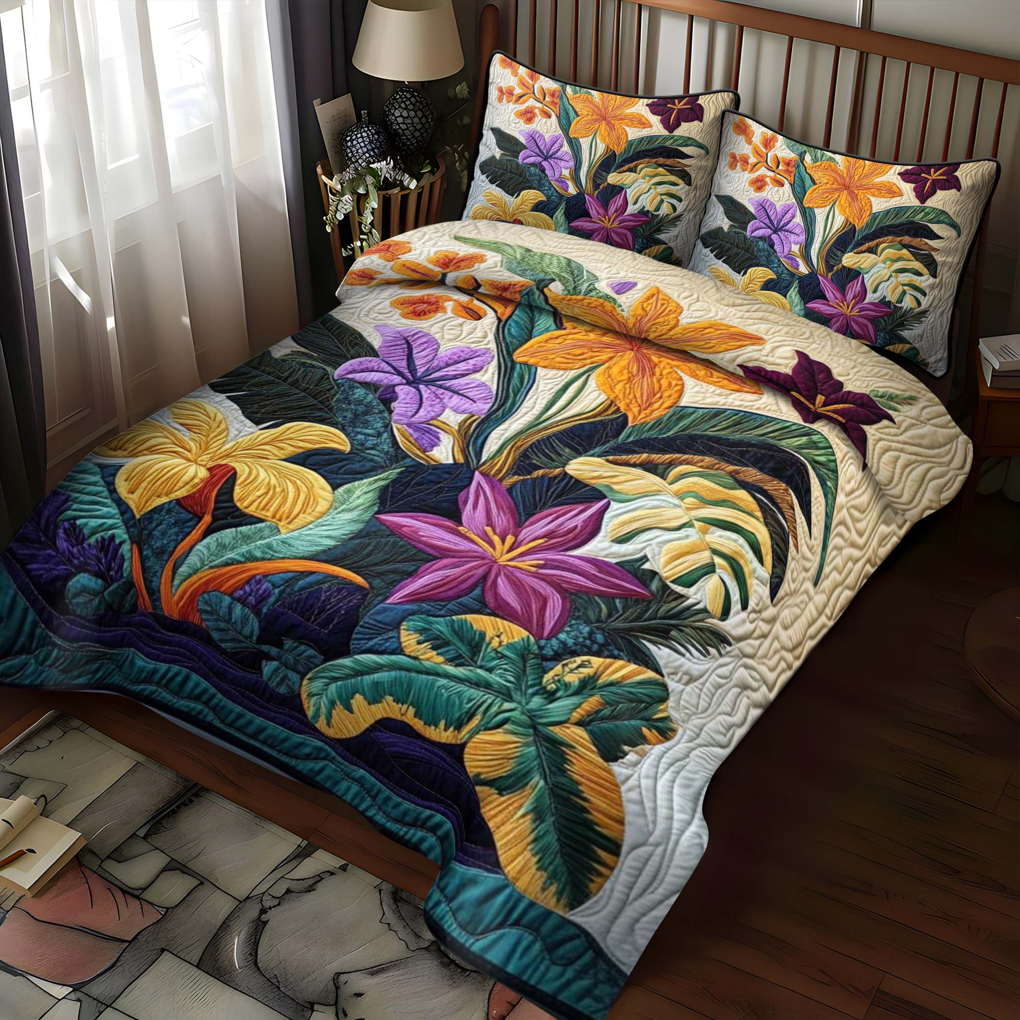 Botanical Toadstool 3-Piece Quilted Bedding Set NCU0DQQ0677