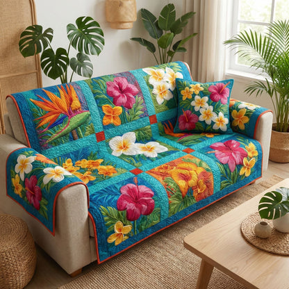 Tropical Bloom Quilted Sofa Cover NCU0NT12341