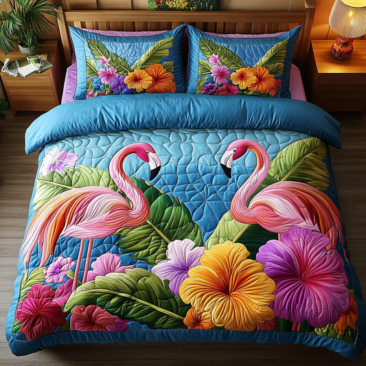 Tropical Breeze 3-Piece Quilted Bedding Set NCU0DK5885