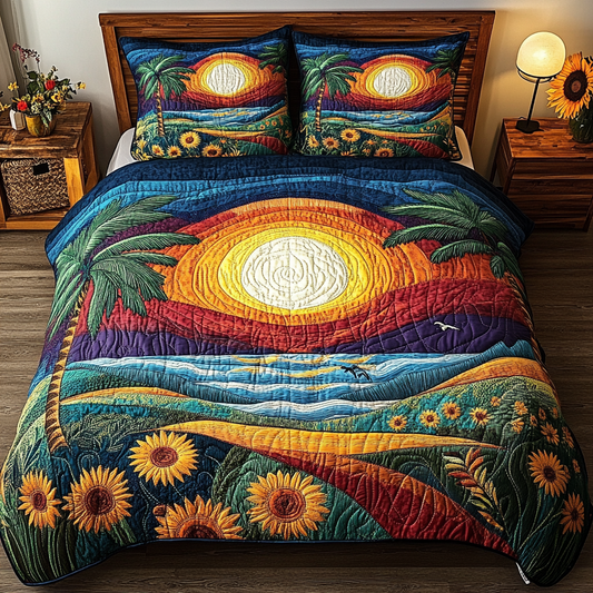 Tropical Breeze 3-Piece Quilted Bedding Set NCU0VL1818
