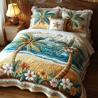 Tropical Breeze 3-Piece Quilted Bedding Set NCU0VL2521