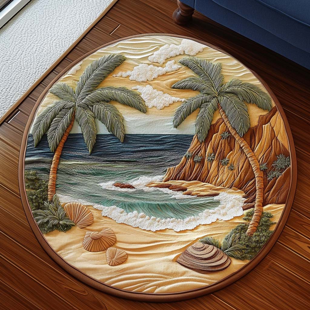 Tropical Calm Quilted Round Mat NCU0NT7482