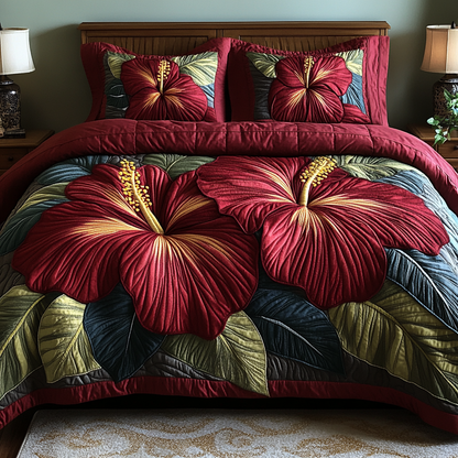 Flower 3-Piece Quilted Bedding Set NCU0VT169