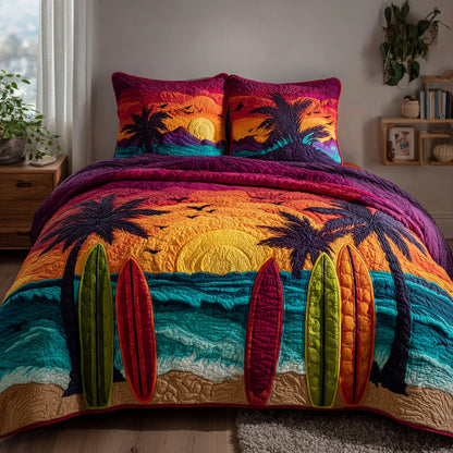 Tropical Coast 3-Piece Quilted Bedding Set NCU0VL3448